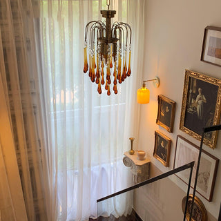 Lustra Lustre Bras Dorés et Cristal