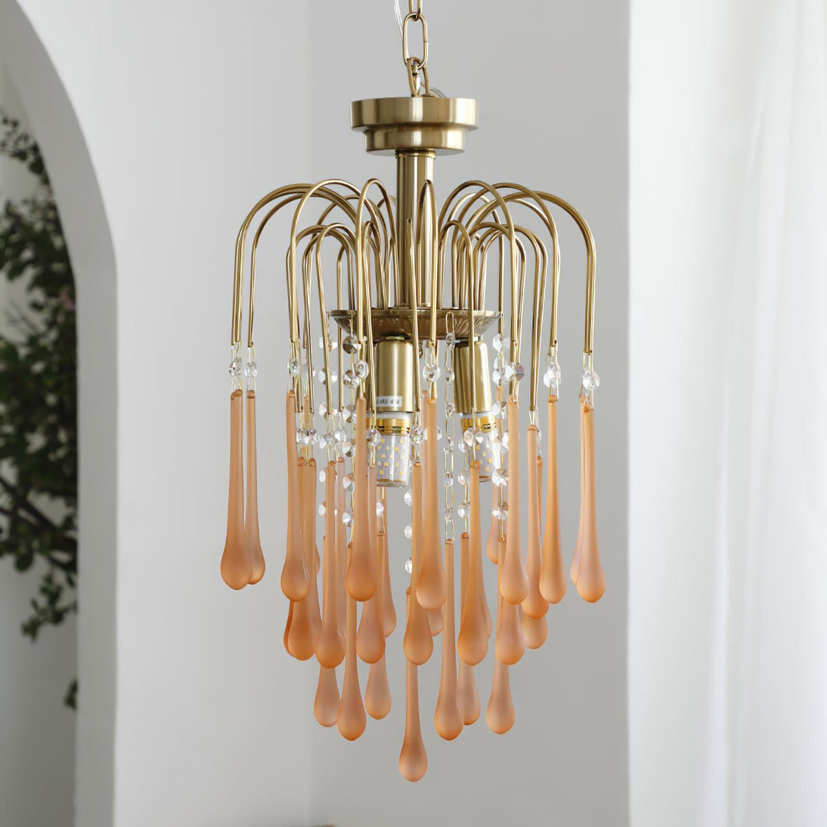 Arlora Lustre Bras Dorés et Cristal
