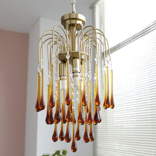 Lustra Lustre Bras Dorés et Cristal
