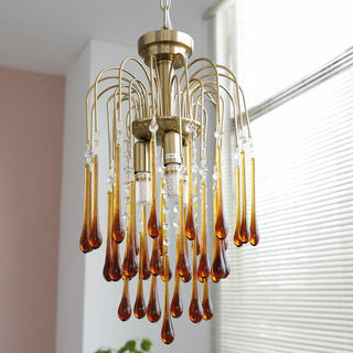 Lustra Lustre Bras Dorés et Cristal