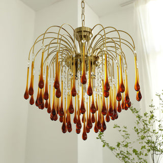 Lustra Lustre Bras Dorés et Cristal