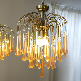 Lustra Lustre Bras Dorés et Cristal