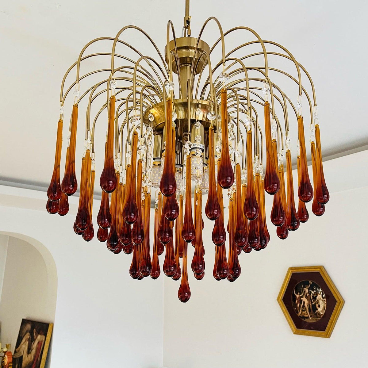 Arlora Lustre Bras Dorés et Cristal