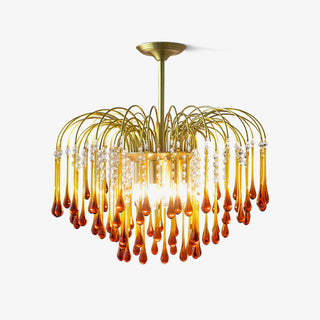 Lustra Lustre Bras Dorés et Cristal