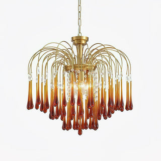Lustra Lustre Bras Dorés et Cristal