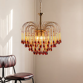 Lustra Lustre Bras Dorés et Cristal