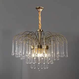 Lustra Lustre Bras Dorés et Cristal