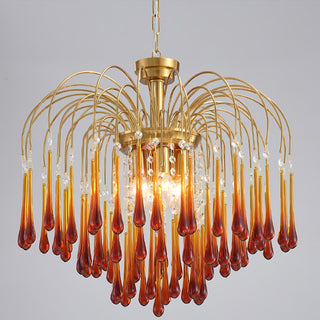 Lustra Lustre Bras Dorés et Cristal
