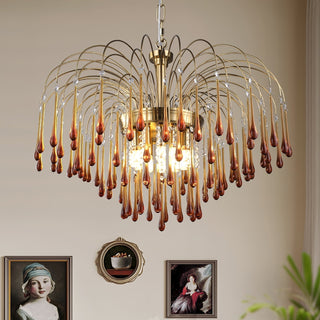 Lustra Lustre Bras Dorés et Cristal
