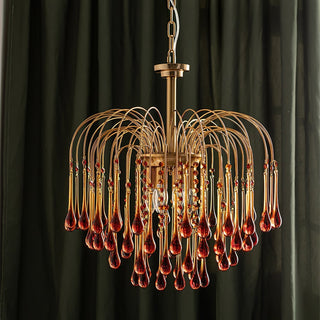 Lustra Lustre Bras Dorés et Cristal