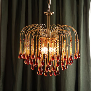 Lustra Lustre Bras Dorés et Cristal
