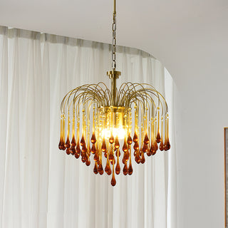 Lustra Lustre Bras Dorés et Cristal