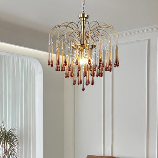Lustra Lustre Bras Dorés et Cristal