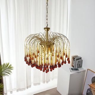 Lustra Lustre Bras Dorés et Cristal