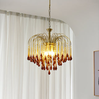 Lustra Lustre Bras Dorés et Cristal