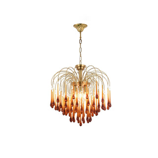 Lustra Lustre Bras Dorés et Cristal