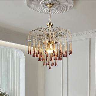 Lustra Lustre Bras Dorés et Cristal