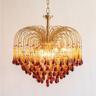 Lustra Lustre Bras Dorés et Cristal