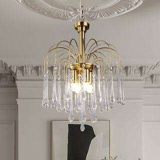 Lustra Lustre Bras Dorés et Cristal