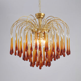 Lustra Lustre Bras Dorés et Cristal