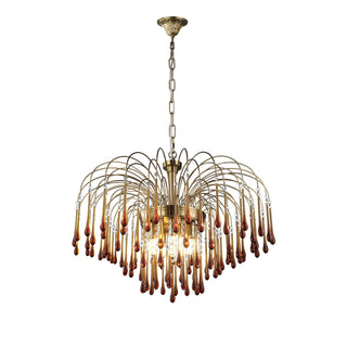 Lustra Lustre Bras Dorés et Cristal