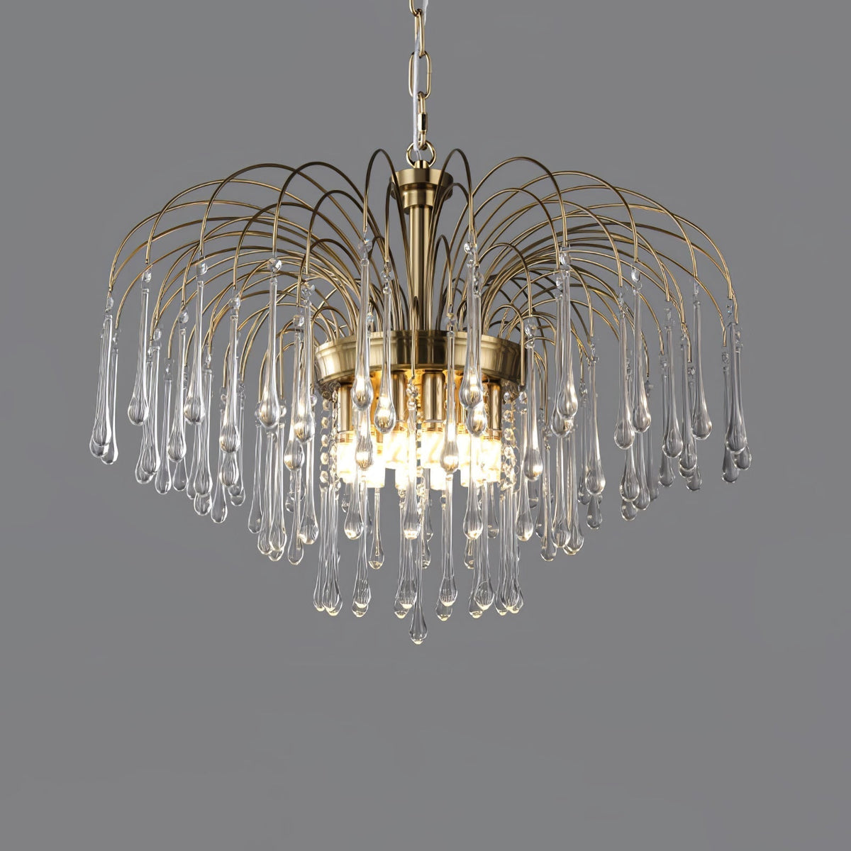 Arlora Lustre Bras Dorés et Cristal