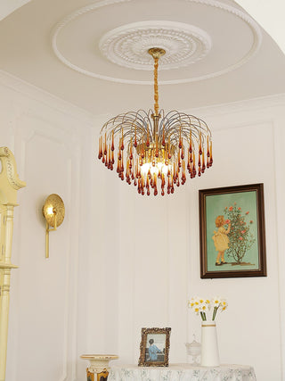 Lustra Lustre Bras Dorés et Cristal