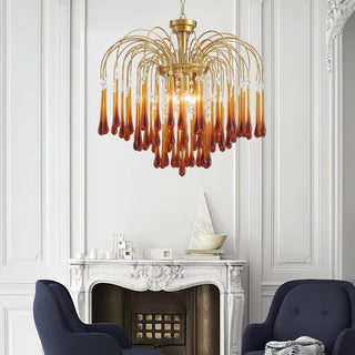 Lustra Lustre Bras Dorés et Cristal