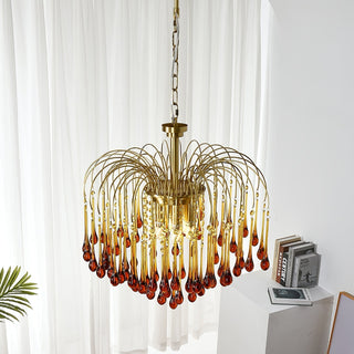 Lustra Lustre Bras Dorés et Cristal