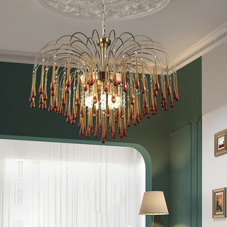 Lustra Lustre Bras Dorés et Cristal