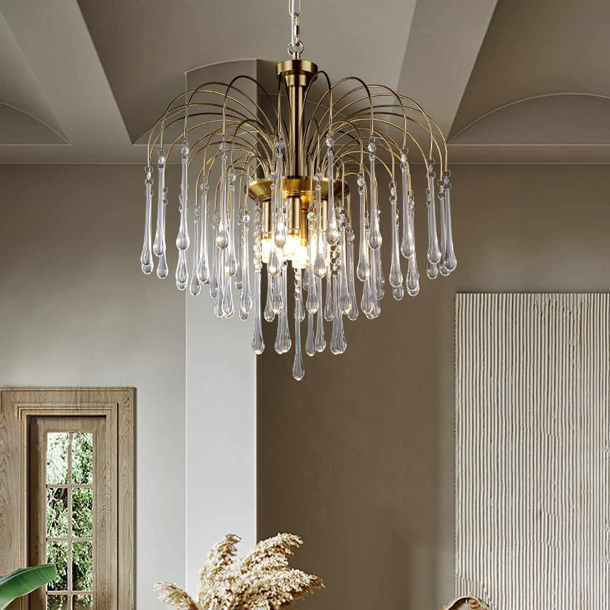 Arlora Lustre Bras Dorés et Cristal
