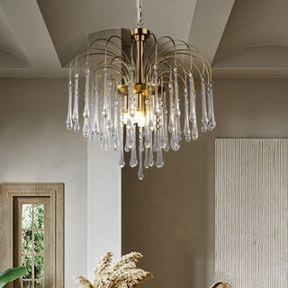 Lustra Lustre Bras Dorés et Cristal