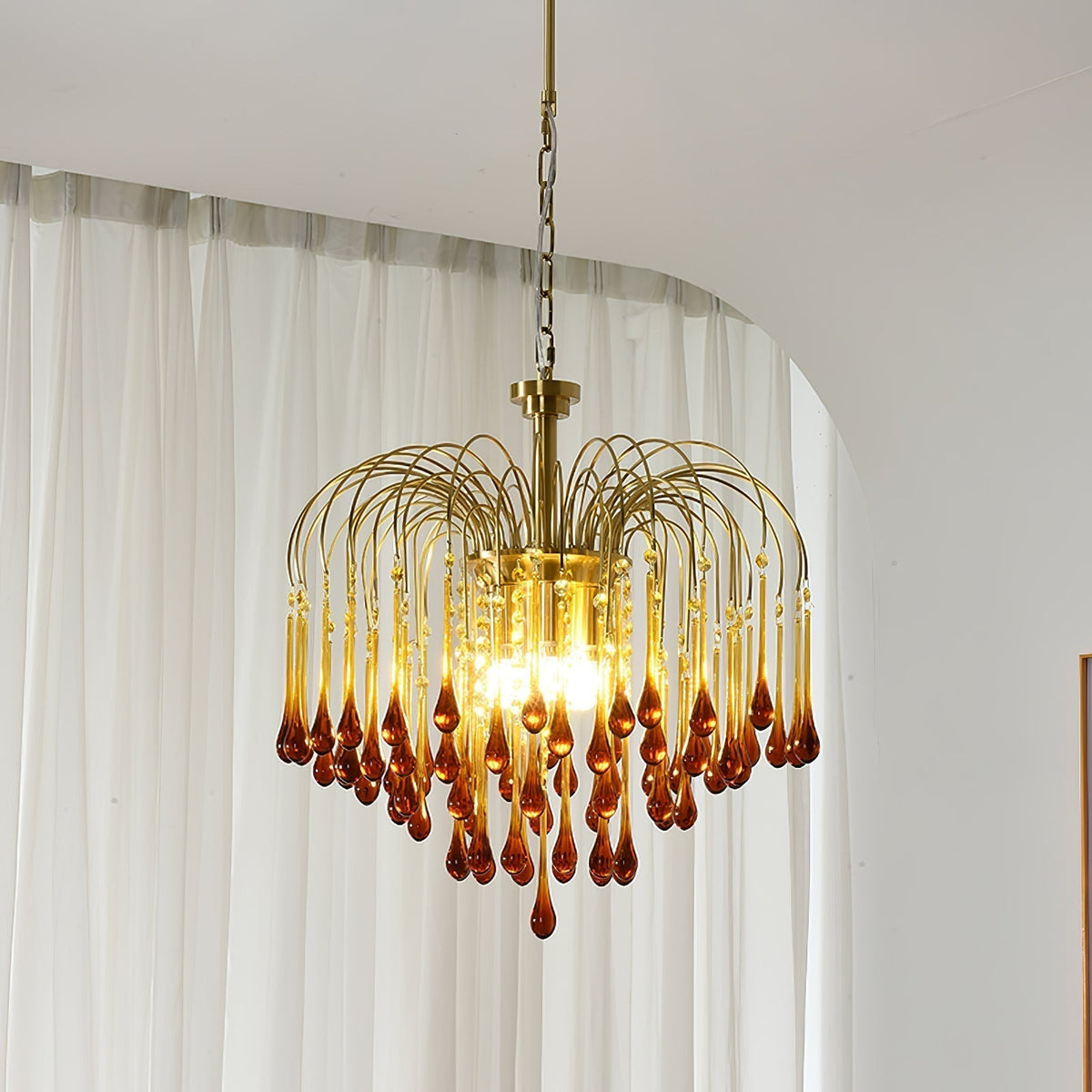 Arlora Lustre Bras Dorés et Cristal