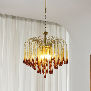 Lustra Lustre Bras Dorés et Cristal
