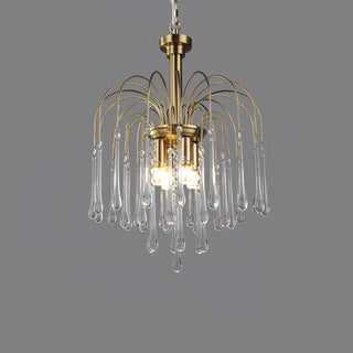 Lustra Lustre Bras Dorés et Cristal