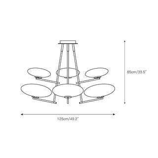 Umirarae Lampe de Plafond en Laiton et Verre Créativité Individuelle