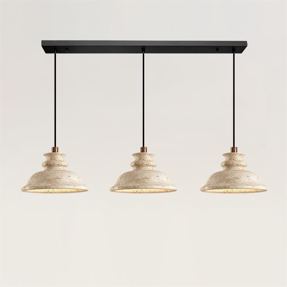 Ritta Pendant Lamp Sculpted Travertine Shade - Neutralighting