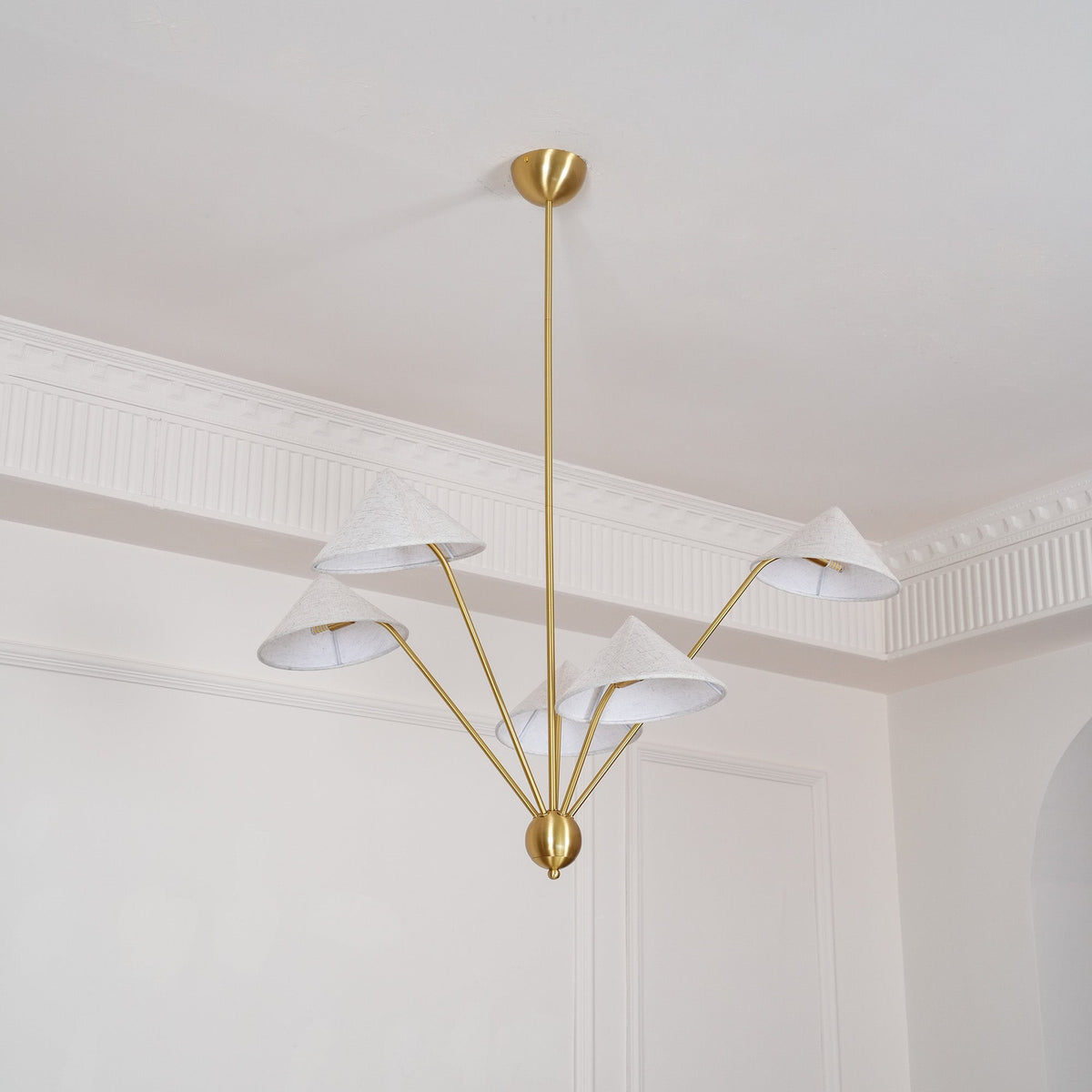 Valiora Lustre Laiton Courbé Beige