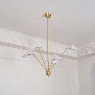 Lustra Lustre Laiton Courbé Beige