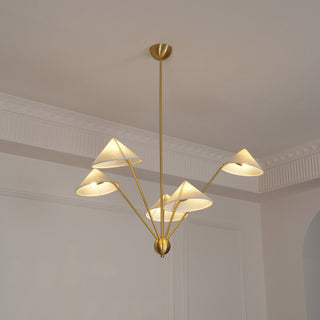 Lustra Lustre Laiton Courbé Beige