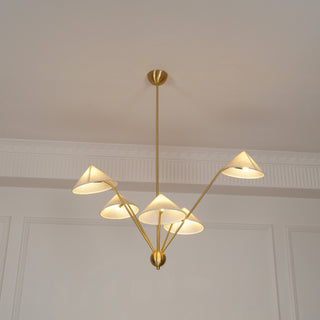 Lustra Lustre Laiton Courbé Beige