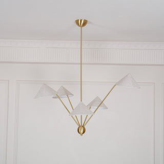 Lustra Lustre Laiton Courbé Beige