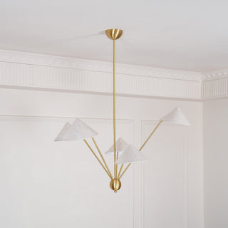 Lustra Lustre Laiton Courbé Beige