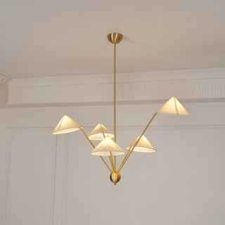 Lustra Lustre Laiton Courbé Beige
