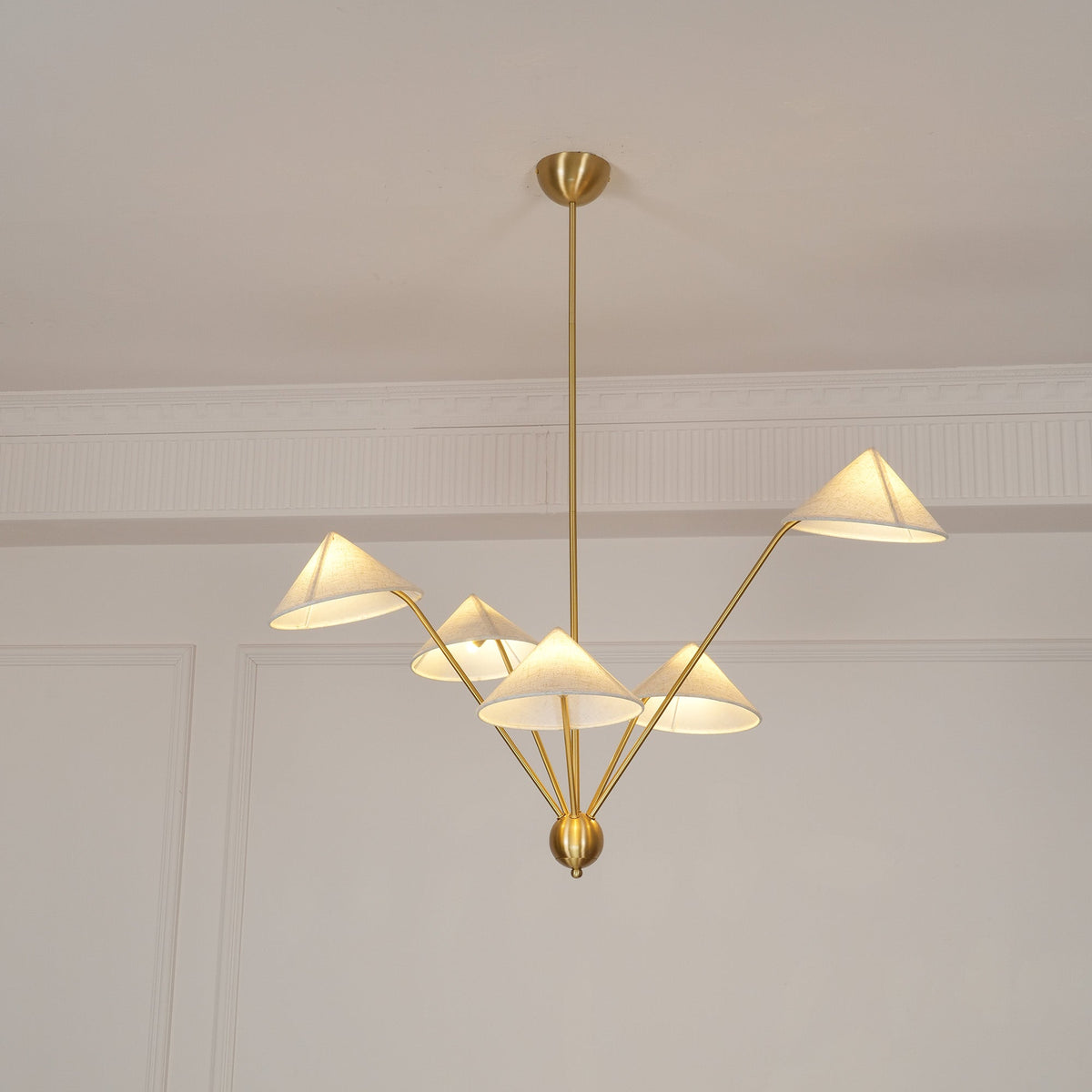 Valiora Lustre Laiton Courbé Beige