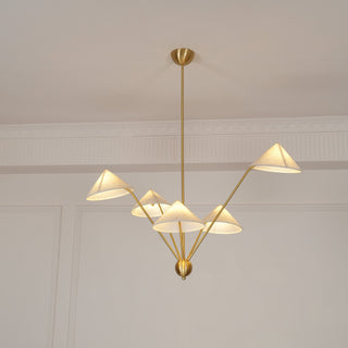 Lustra Lustre Laiton Courbé Beige