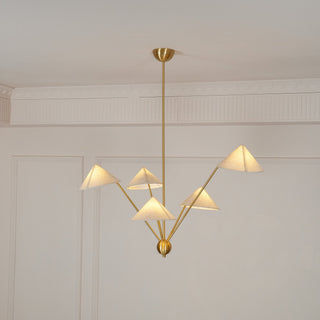 Lustra Lustre Laiton Courbé Beige