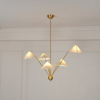 Lustra Lustre Laiton Courbé Beige