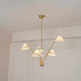 Lustra Lustre Laiton Courbé Beige