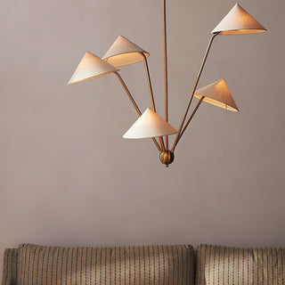 Lustra Lustre Laiton Courbé Beige